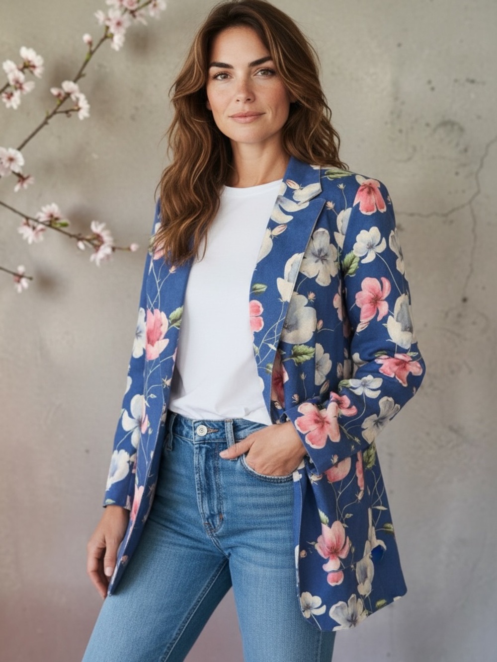 Solitaire x Anthropologie Women's Faux Suede Kimono Floral Cardigan Jacket.